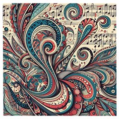 Paisley Print Musical Notes6 Wooden Puzzle Square by RiverRootz