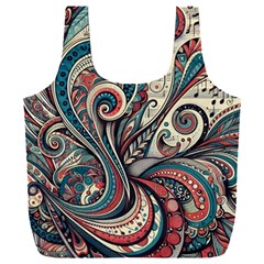 Paisley Print Musical Notes6 Full Print Recycle Bag (xxxl) by RiverRootz