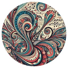 Paisley Print Musical Notes6 Round Trivet by RiverRootz