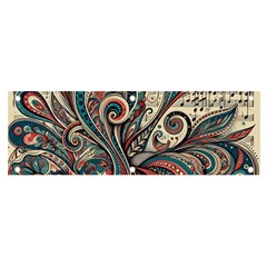 Paisley Print Musical Notes6 Banner And Sign 6  X 2  by RiverRootz