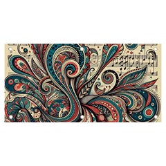 Paisley Print Musical Notes6 Banner And Sign 6  X 3  by RiverRootz