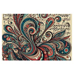 Paisley Print Musical Notes6 Banner And Sign 6  X 4  by RiverRootz