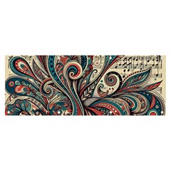 Paisley Print Musical Notes6 Banner And Sign 8  X 3  by RiverRootz