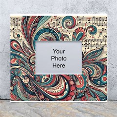 Paisley Print Musical Notes6 White Wall Photo Frame 5  X 7  by RiverRootz