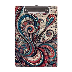 Paisley Print Musical Notes6 A5 Acrylic Clipboard by RiverRootz