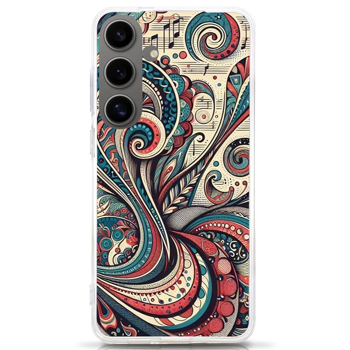 Paisley Print Musical Notes6 Samsung Galaxy S24 Ultra 6.9 Inch TPU UV Case