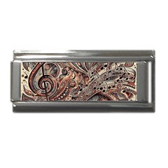 Paisley Print Musical Notes5 Superlink Italian Charm (9mm) by RiverRootz