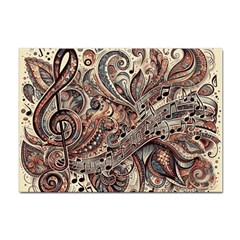 Paisley Print Musical Notes5 Sticker A4 (10 Pack) by RiverRootz