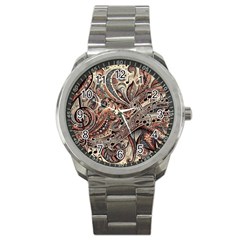 Paisley Print Musical Notes5 Sport Metal Watch by RiverRootz