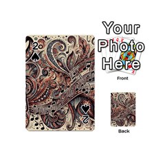 Paisley Print Musical Notes5 Playing Cards 54 Designs (mini) by RiverRootz