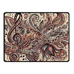 Paisley Print Musical Notes5 Two Sides Fleece Blanket (small) by RiverRootz