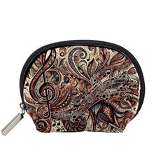 Paisley Print Musical Notes5 Accessory Pouch (small) by RiverRootz