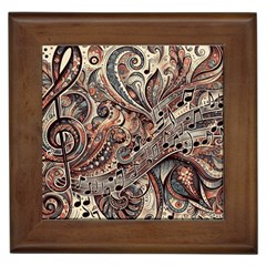 Paisley Print Musical Notes5 Framed Tile