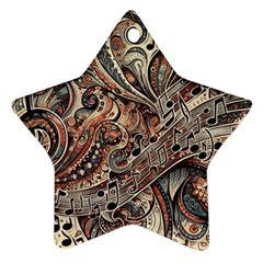 Paisley Print Musical Notes5 Ornament (star)