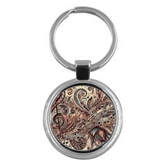 Paisley Print Musical Notes5 Key Chain (round) by RiverRootz