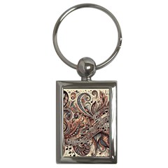 Paisley Print Musical Notes5 Key Chain (rectangle) by RiverRootz