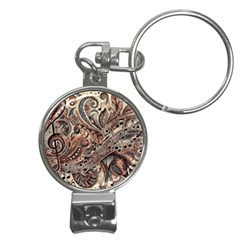 Paisley Print Musical Notes5 Nail Clippers Key Chain by RiverRootz