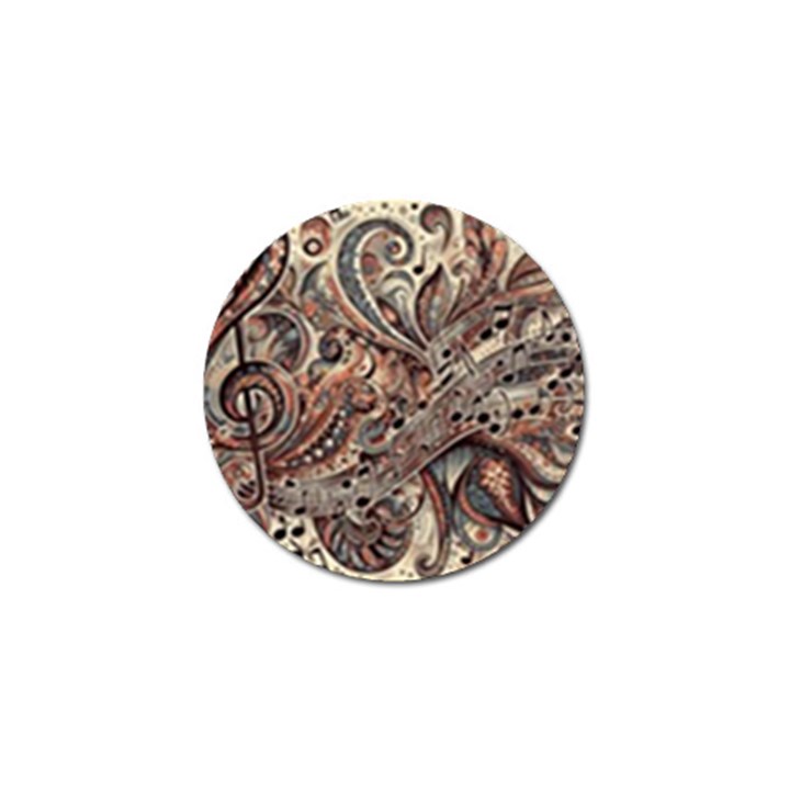 Paisley Print Musical Notes5 Golf Ball Marker