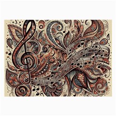 Paisley Print Musical Notes5 Large Glasses Cloth