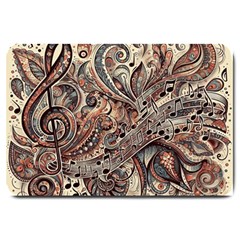 Paisley Print Musical Notes5 Large Doormat by RiverRootz