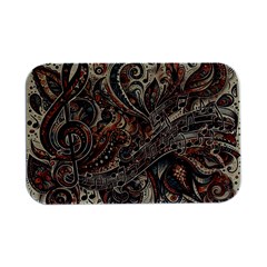 Paisley Print Musical Notes5 Open Lid Metal Box (silver)   by RiverRootz