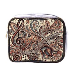 Paisley Print Musical Notes5 Mini Toiletries Bag (one Side)