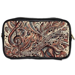 Paisley Print Musical Notes5 Toiletries Bag (two Sides) by RiverRootz