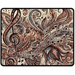 Paisley Print Musical Notes5 Fleece Blanket (Medium) 60 x50  Blanket Front