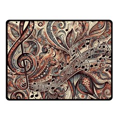 Paisley Print Musical Notes5 Fleece Blanket (small) by RiverRootz