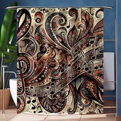 Paisley Print Musical Notes5 Shower Curtain 60  X 72  (medium)  by RiverRootz