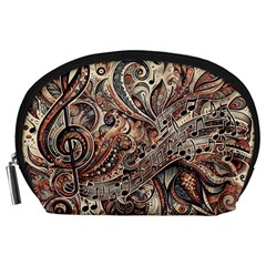 Paisley Print Musical Notes5 Accessory Pouch (large)