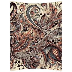 Paisley Print Musical Notes5 Back Support Cushion by RiverRootz