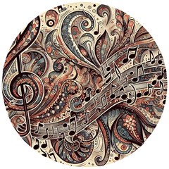 Paisley Print Musical Notes5 Wooden Puzzle Round by RiverRootz