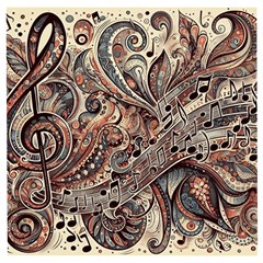 Paisley Print Musical Notes5 Wooden Puzzle Square by RiverRootz