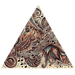 Paisley Print Musical Notes5 Wooden Puzzle Triangle by RiverRootz