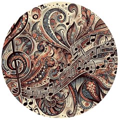 Paisley Print Musical Notes5 Wooden Bottle Opener (round) by RiverRootz