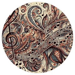 Paisley Print Musical Notes5 Round Trivet