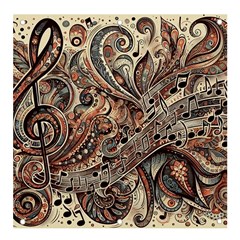 Paisley Print Musical Notes5 Banner And Sign 4  X 4  by RiverRootz