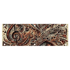 Paisley Print Musical Notes5 Banner And Sign 6  X 2  by RiverRootz