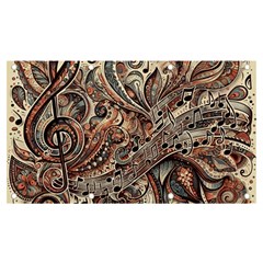 Paisley Print Musical Notes5 Banner And Sign 7  X 4  by RiverRootz