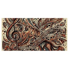 Paisley Print Musical Notes5 Banner And Sign 8  X 4  by RiverRootz