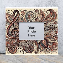 Paisley Print Musical Notes5 White Wall Photo Frame 5  X 7  by RiverRootz