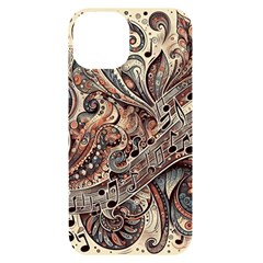 Paisley Print Musical Notes5 Iphone 14 Black Uv Print Case