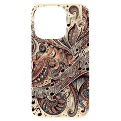 Paisley Print Musical Notes5 Iphone 14 Pro Black Uv Print Case