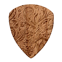 Paisley Print Musical Notes5 Wood Guitar Pick (set Of 10)