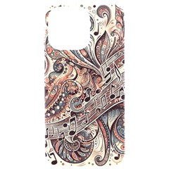 Paisley Print Musical Notes5 Iphone 15 Pro Max Black Uv Print Pc Hardshell Case by RiverRootz