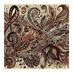 Paisley Print Musical Notes5 Banner And Sign 3  X 3  by RiverRootz