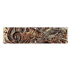 Paisley Print Musical Notes5 Banner And Sign 4  X 1  by RiverRootz