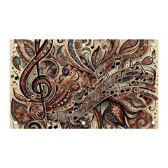 Paisley Print Musical Notes5 Banner And Sign 5  X 3  by RiverRootz