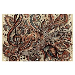 Paisley Print Musical Notes5 Banner And Sign 6  X 4  by RiverRootz